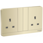 Schneider Electric 施耐德電氣 AvatarOn 13A 兩位連保護門有掣插座 (沉醉金) (E83T25_WG_C5)